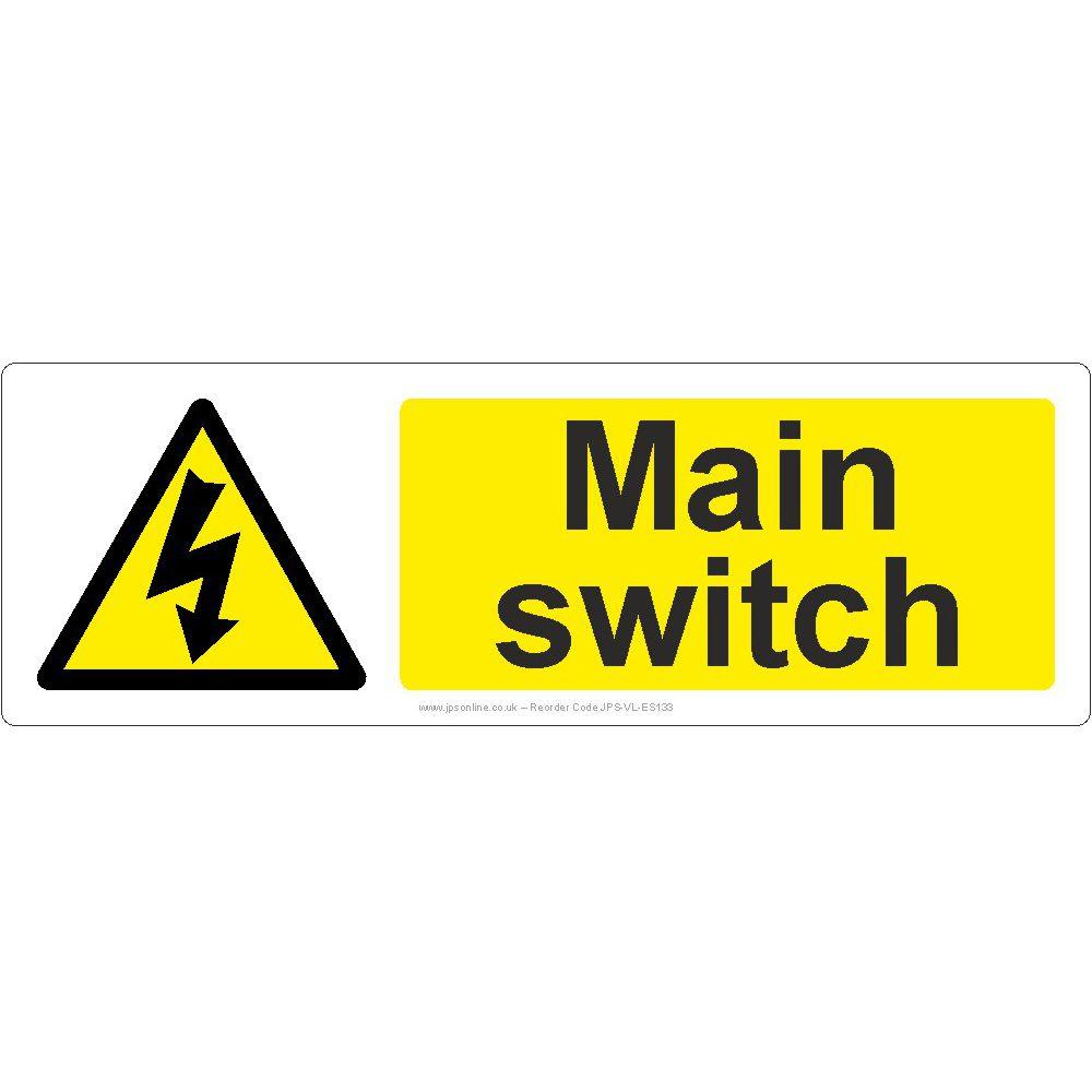 Main Switch Sign - JPS Online Ltd