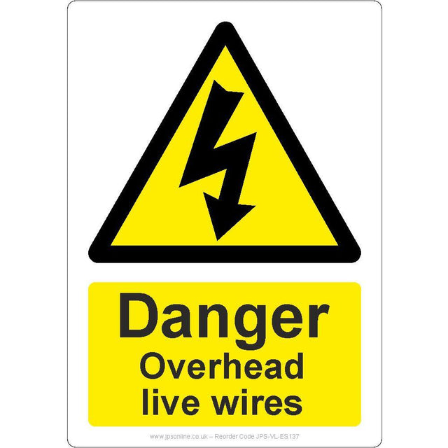 Danger Overhead Live Wires Sign - JPS Online Ltd