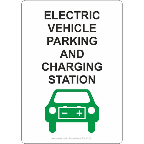 Electric Vehicle Parking and Charging Station Sign - JPS Online Ltd