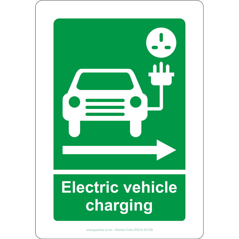 Electric Vehicle Charging Arrow Right Sign – JPS Online Ltd