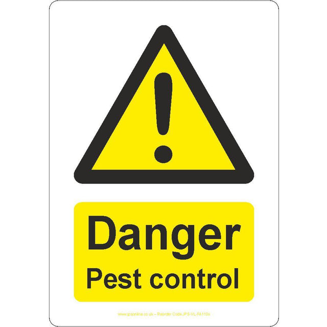 Danger Pest Control Sign - JPS Online Ltd