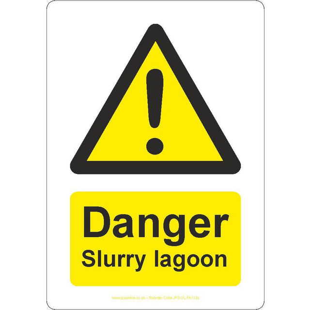 Danger Slurry Lagoon Sign - JPS Online Ltd