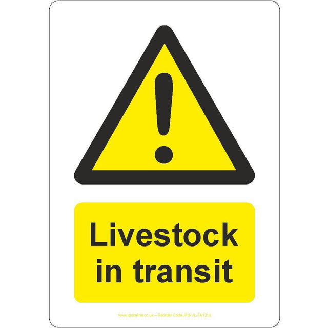 Livestock In Transit Sign - JPS Online Ltd