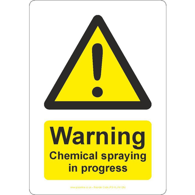 Warning Chemical Spraying In Progress Sign - JPS Online Ltd