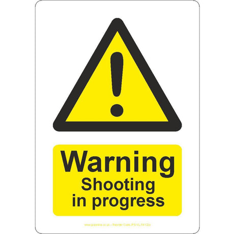 Warning Shooting In Progress Sign - JPS Online Ltd