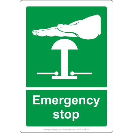 Emergency Stop (Green) Sign - JPS Online Ltd