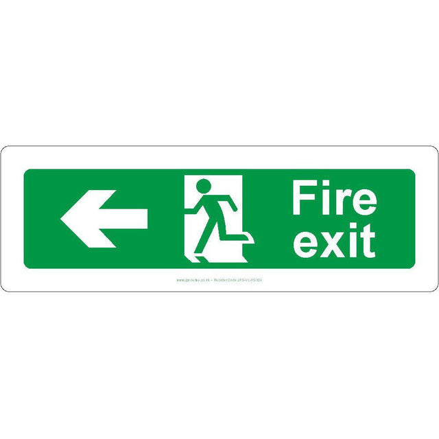 Fire Exit Arrow Left Sign - JPS Online Ltd