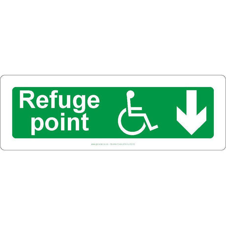 Refuge Point Arrow Down Sign - JPS Online Ltd