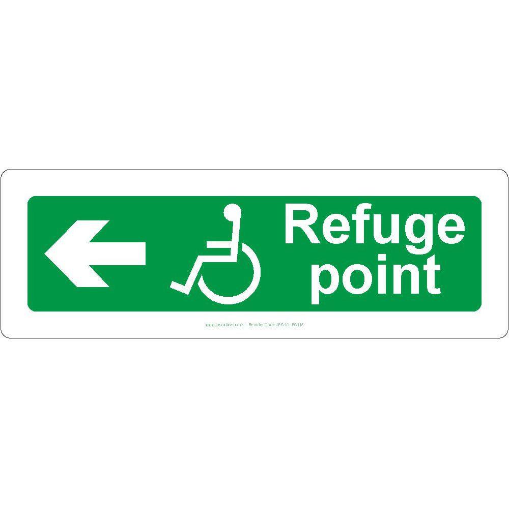 Refuge Point Arrow Left Sign - JPS Online Ltd