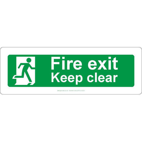 Fire Exit Keep Clear Sign - JPS Online Ltd