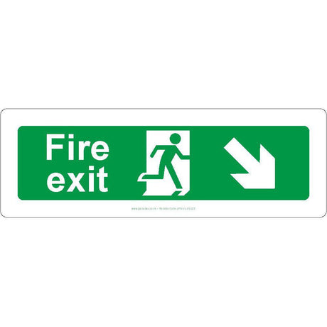 Fire Exit Down/Right Arrow Sign - JPS Online Ltd