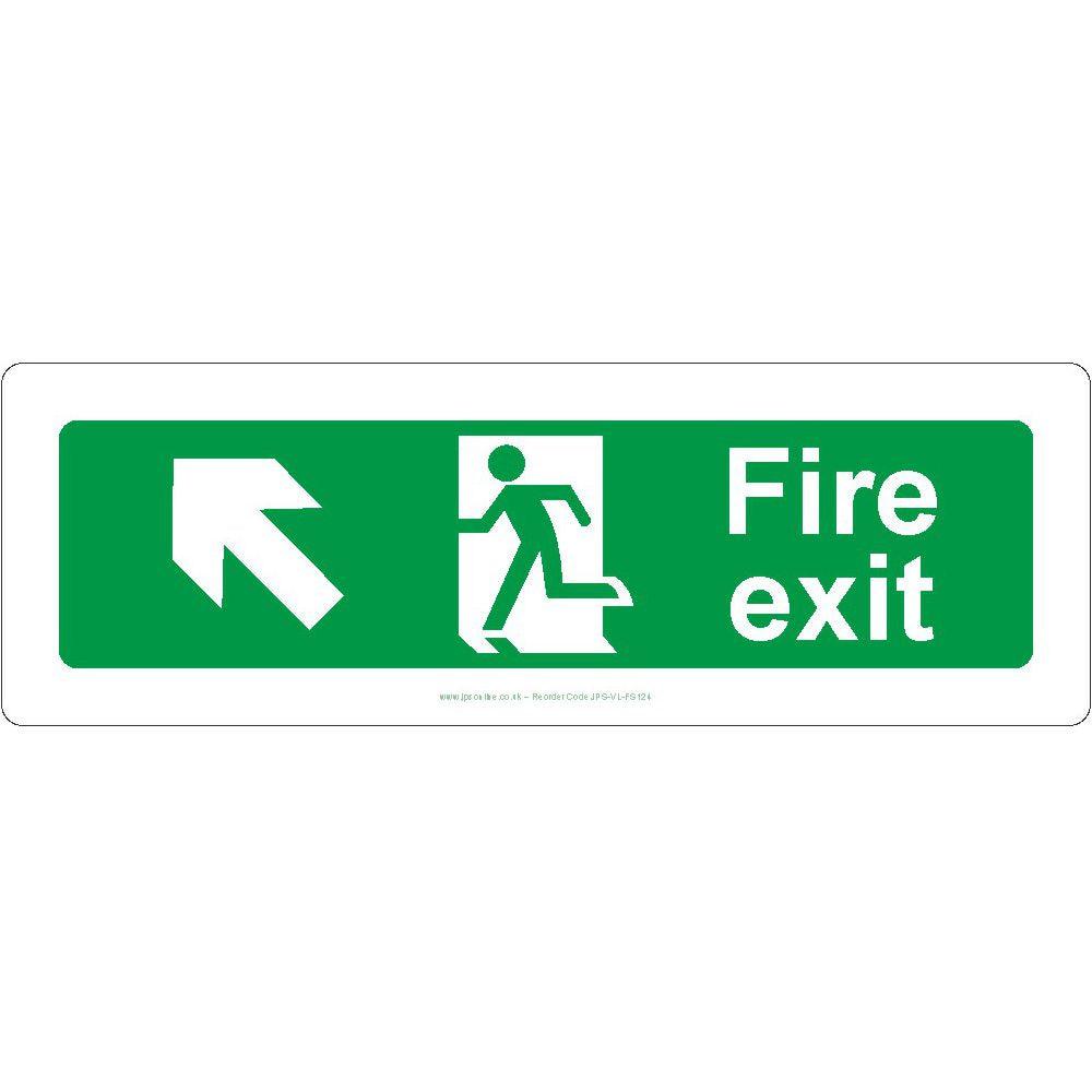Fire Exit Up/Left Arrow Sign - JPS Online Ltd