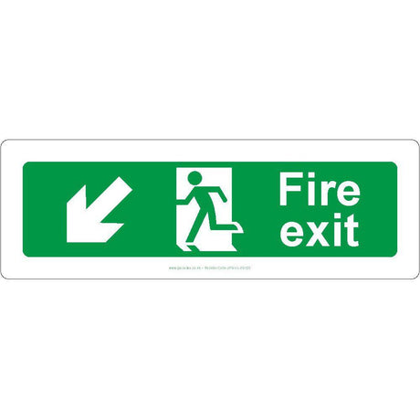 Fire Exit Down/Left Arrow Sign - JPS Online Ltd