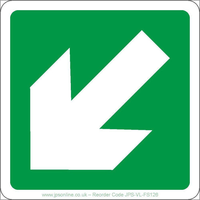 Fire Exit with Diagonal Arrow Sign - JPS Online Ltd