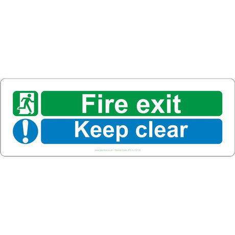 Fire Exit Keep Clear Sign - JPS Online Ltd