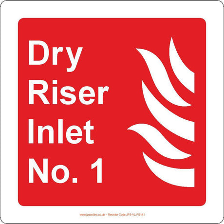 Dry Riser Inlet No. 1 Sign - JPS Online Ltd