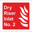 Dry Riser Inlet No. 2 Sign - JPS Online Ltd