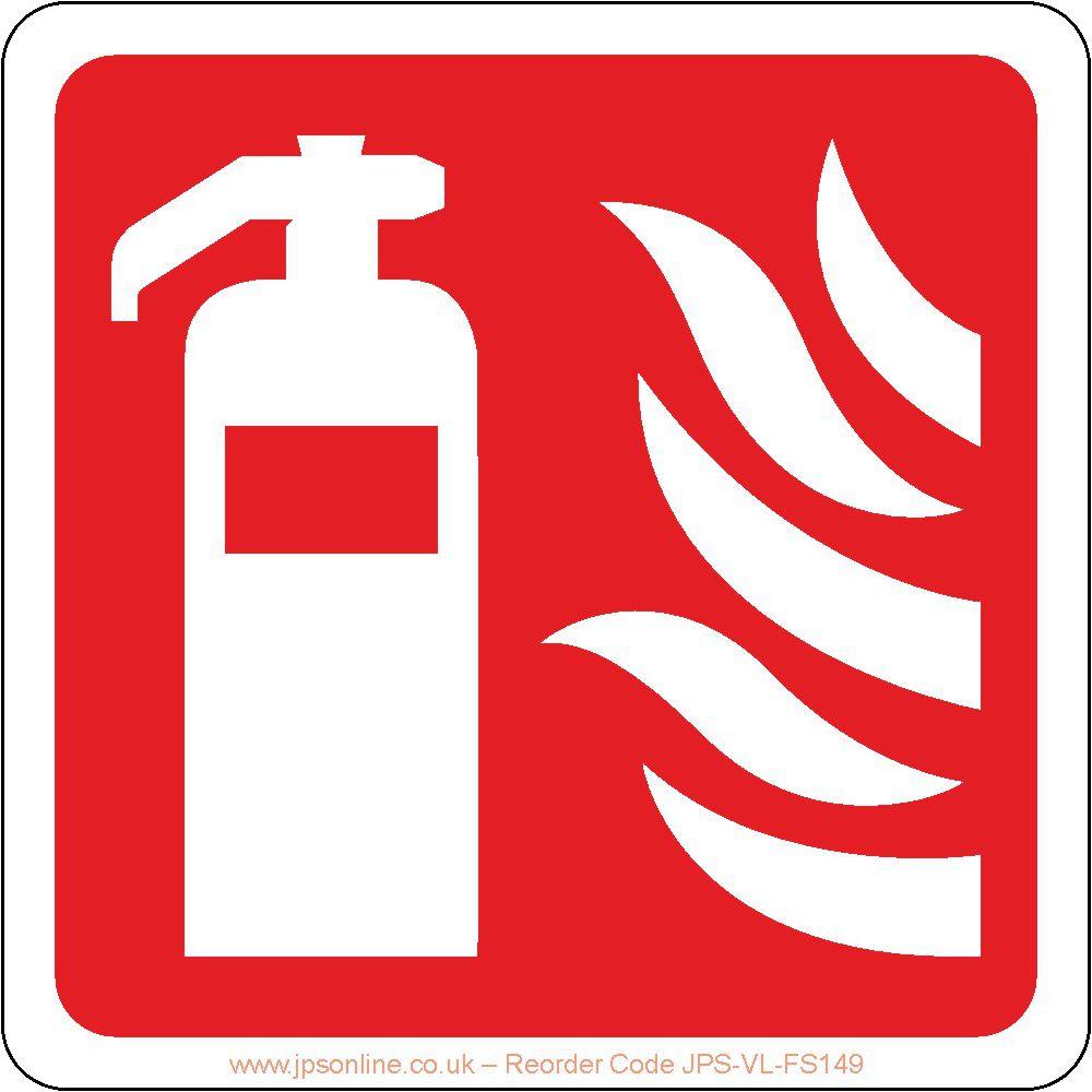 Fire Extinguisher With Flames Sign - JPS Online Ltd