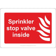 Sprinkler Stop Valve Inside Sign - JPS Online Ltd