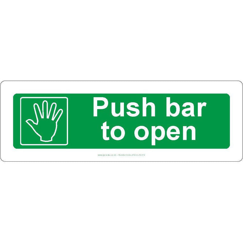 Push Bar to Open Health and Safety Sign – JPS Online Ltd