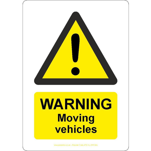 Warning Moving Vehicles Sign - JPS Online Ltd