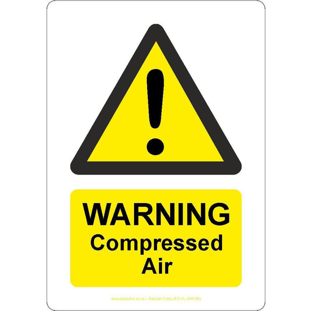 Warning Compressed Air Sign - JPS Online Ltd