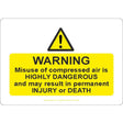 Warning Misuse Of Compressed Air Sign - JPS Online Ltd