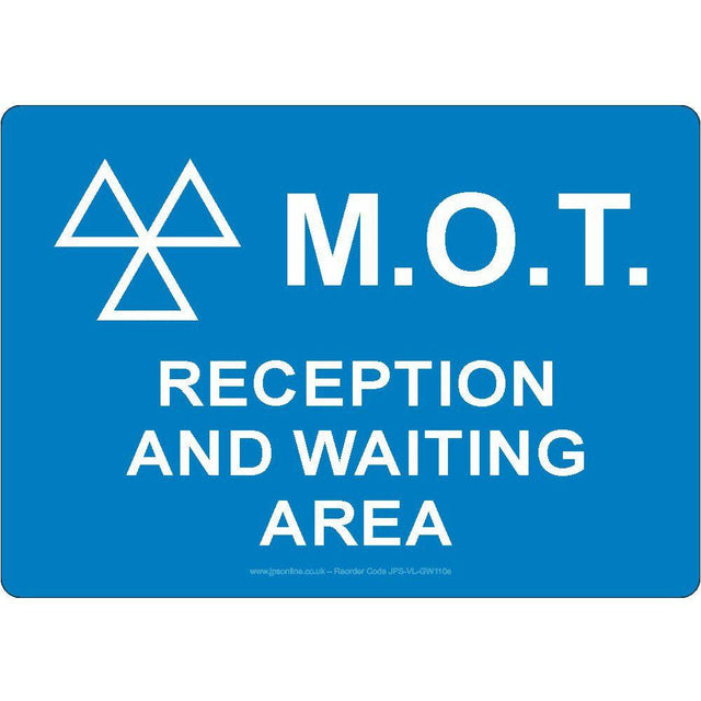 M.O.T. Reception And Waiting Area Sign - JPS Online Ltd