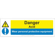 Danger Acid/Wear PPE Sign - JPS Online Ltd