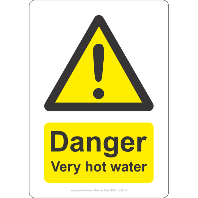 Danger Very Hot Water Sign - JPS Online Ltd