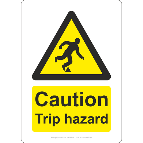 Caution Trip Hazard Sign - JPS Online Ltd