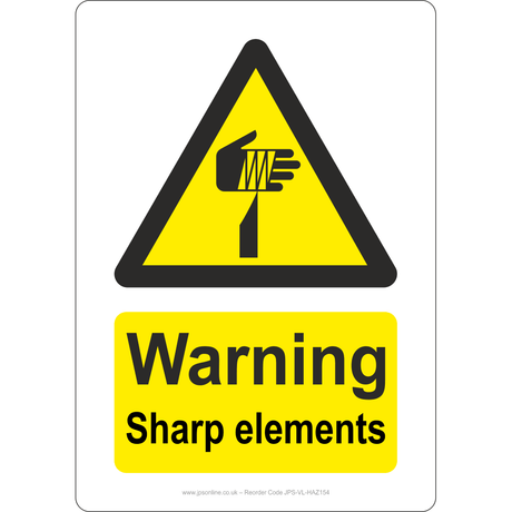 Warning Sharp Elements Sign - JPS Online Ltd