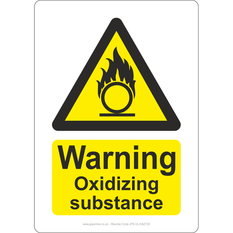 Warning Oxidizing Substance Sign - JPS Online Ltd