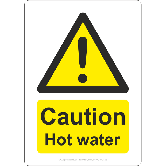 Caution Hot Water Sign - JPS Online Ltd