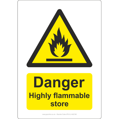 Danger Highly Flammable Store Sign - JPS Online Ltd