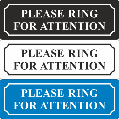 Please Ring For Attention Sign - JPS Online Ltd