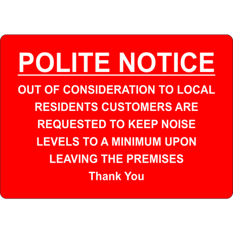 Polite Notice Sign - JPS Online Ltd