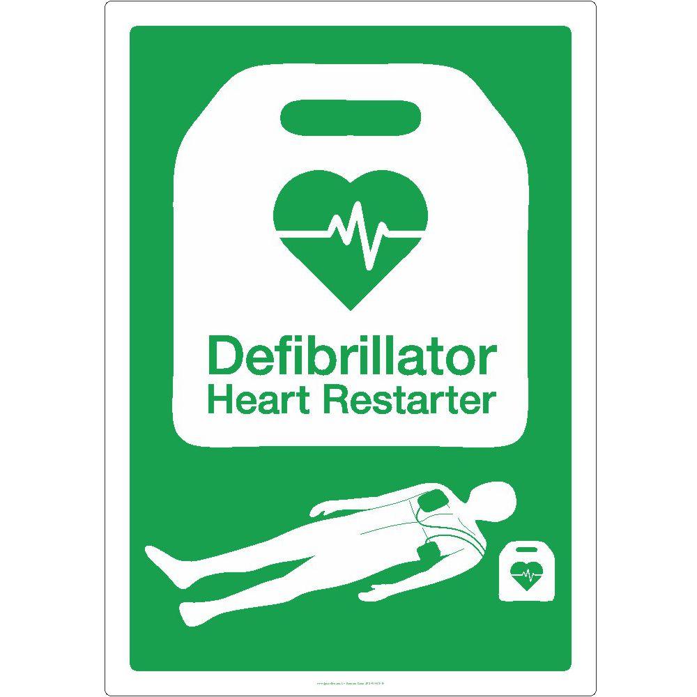 Defibrillator Heart Restarter Sign - JPS Online Ltd