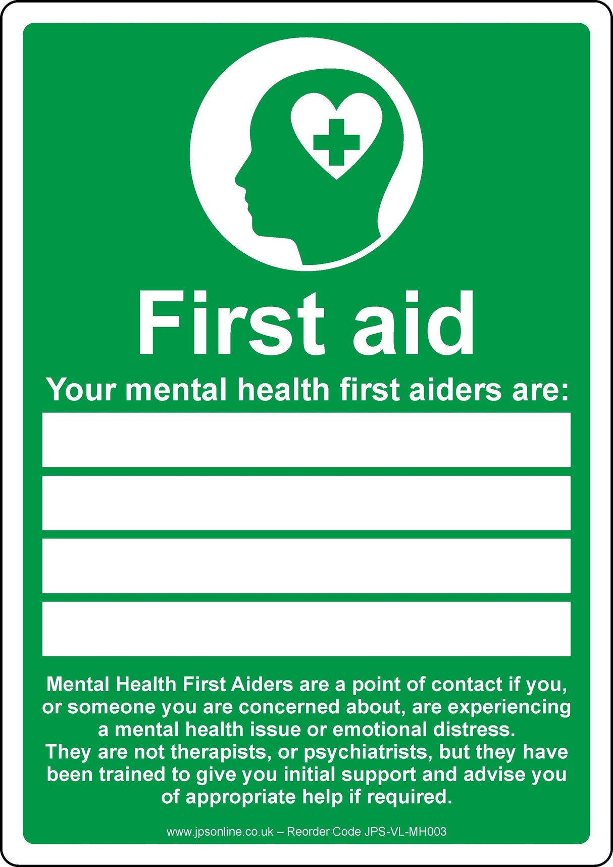 Your Mental Health First Aiders Are Sign