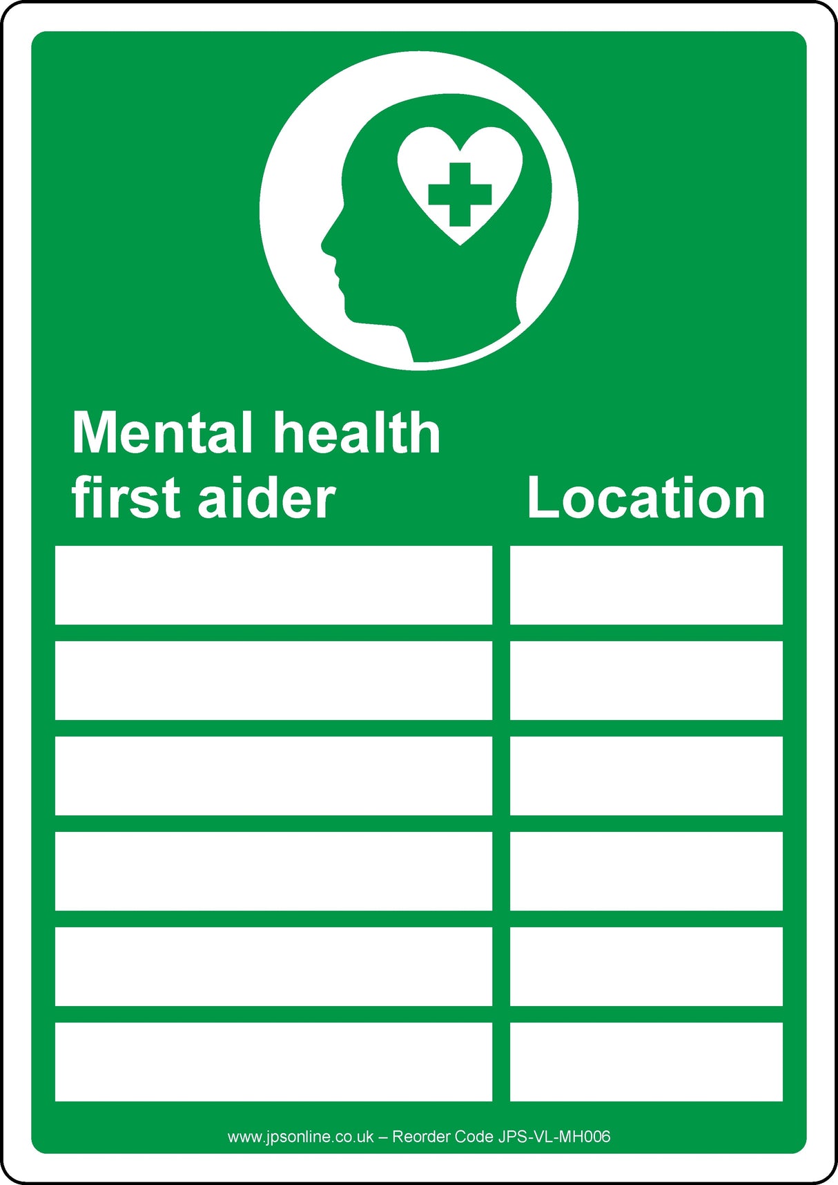 Your Mental Health First Aider Is List Sign