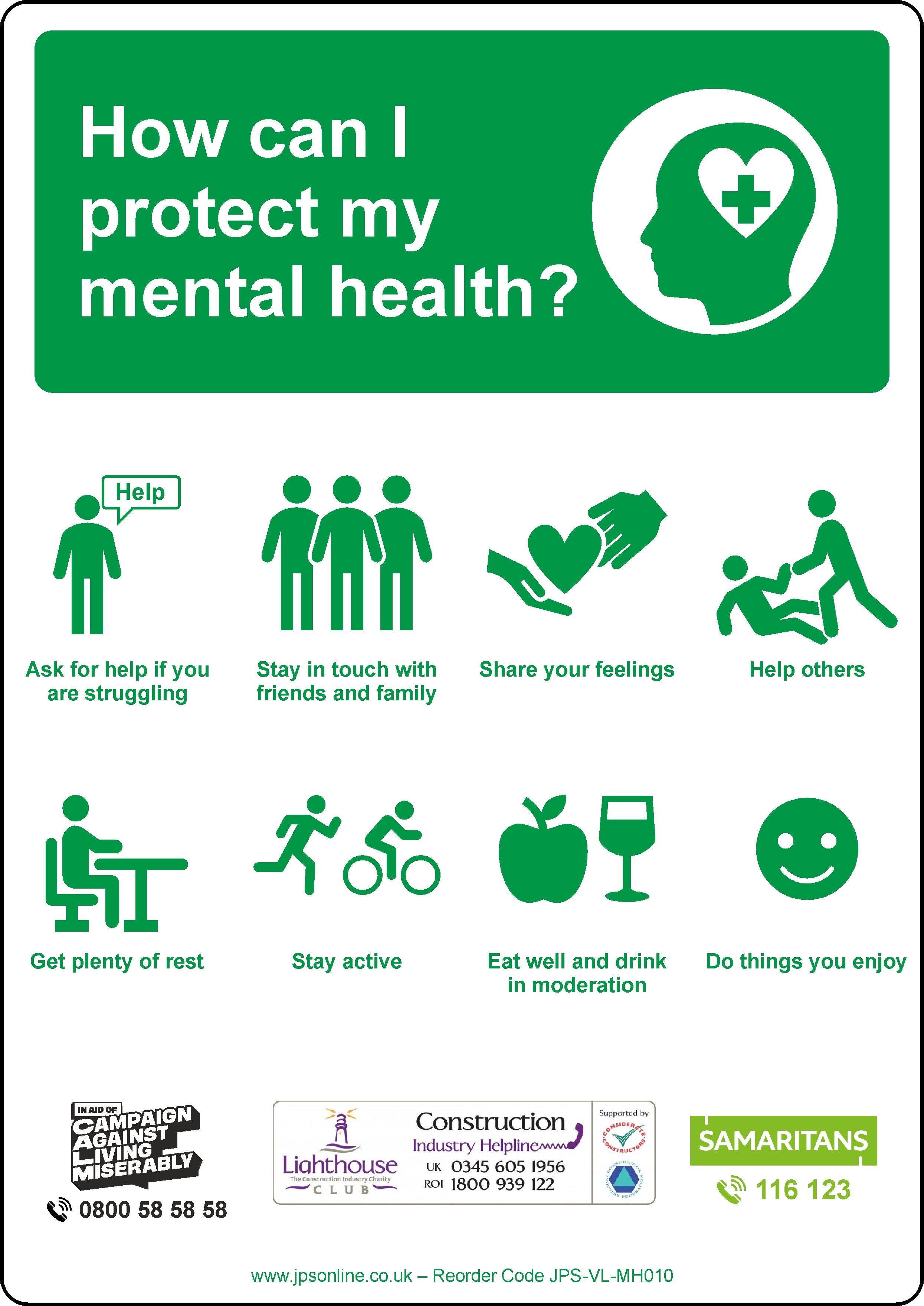 How Can I Protect My Mental Health Sign – JPS Online Ltd