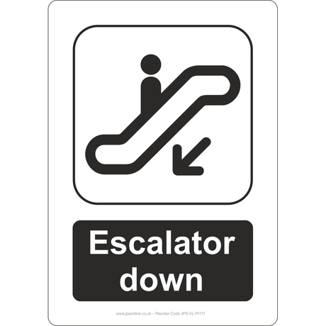 Escalator Down Sign - JPS Online Ltd