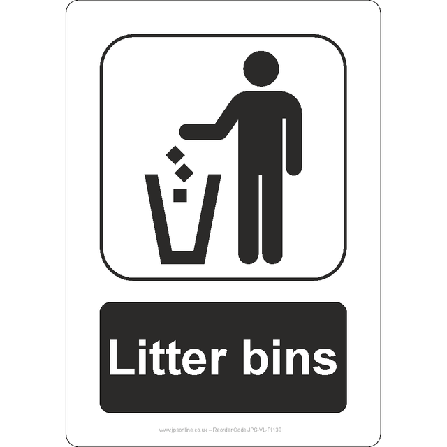 Litter Bins Sign - JPS Online Ltd