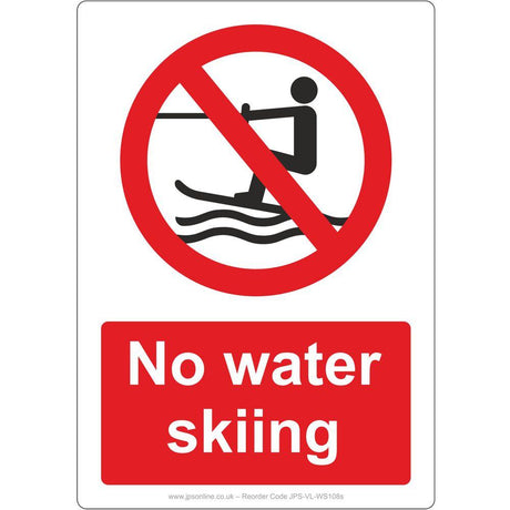 No Water Skiing Sign - JPS Online Ltd