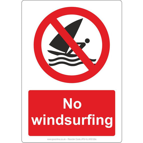 No Windsurfing Sign - JPS Online Ltd