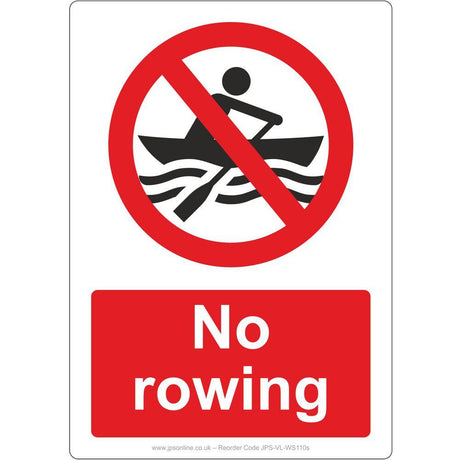 No Rowing Sign - JPS Online Ltd