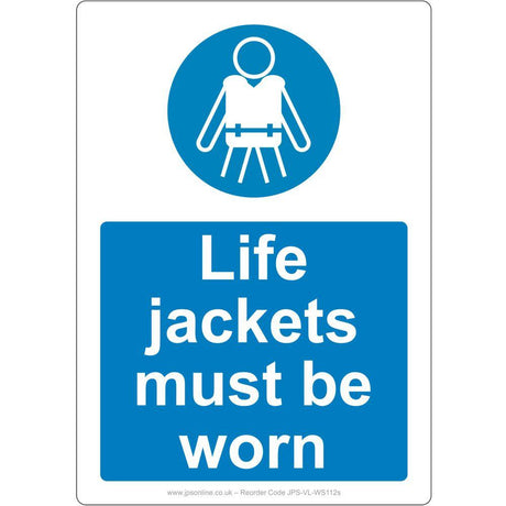 Life Jackets Must Be Worn Sign - JPS Online Ltd