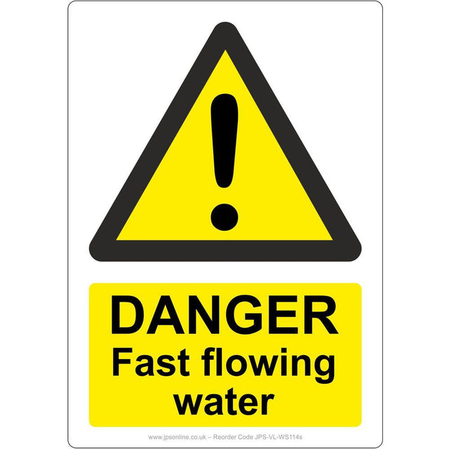 Danger Fast Flowing Water Sign - JPS Online Ltd