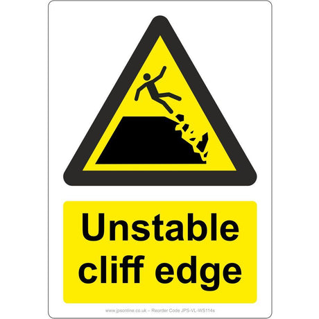 Unstable Cliff Edge Sign - JPS Online Ltd