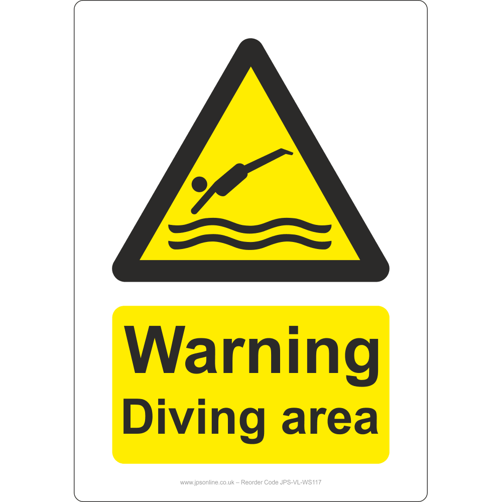 Warning Diving Area Sign - JPS Online Ltd